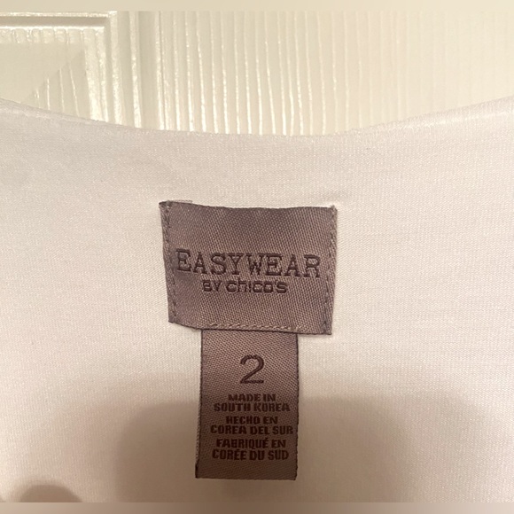 Chico’s Easywear White Layered Sleeveless Top Size 2 (Like Medium) - Picture 3 of 3